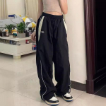 Moterys Baggy Harajuku Cargo Pants Streetwear Hip Hop plačios kelnės para&scaron;iutiniai sportiniai kelnaitės Techwear bėgikai Oversized Y2K kelnės XXL juoda