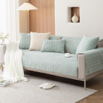 Sofos kilimėlis Universalus visiems sezonams Sofos užvalkalas nuo dulkių Žieminis neslystantis pagalvėlė &Scaron;iltas sutir&scaron;tintas velvetinis kviečių ausies pagalvėlės užvalkalas 70x70cm 1pcs