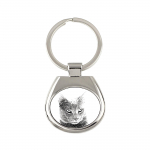 Chartreux - keychain with a cat, keychain with a print, personalized pendant from the Art-Dog brand sidabras