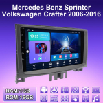 2 DIN &bdquo;Android Carplay&ldquo; automobilio radijas, skirtas &bdquo;Mercedes Benz Sprinter&ldquo;, &bdquo;Volkswagen&ldquo; 2006&ndash;2016 m. multimedijos grotuvui, galvos įrenginiui, stereo, GPS navigacijai, &bdquo;Bluetooth&ldquo;, WIFI, 2+32 GB 1+16GB
