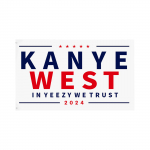 2024 m. vėliava Kanye Music West Flag gobelenas 3x5 Ft reklamjuostė, skirta lauko dekoravimui One Size balta