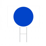 Baltas fonas su mėlynais ta&scaron;kais kiemo i&scaron;kaba Blue Wave lauko didelė dvipusė spauda One Size