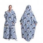 Žiemos &scaron;iltas vilnos chalatas su gobtuvu moterims 140 cm negabaritinis antklodė su rankovėmis Vilnos &scaron;ilti megztiniai Megztiniai Moteri&scaron;ki chalatai su gobtuvu One Size