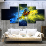 Drobės sienų menas 5 dalių papūgos gyvūnų atspaudai moderni namų dekoracija moduliniai paveikslai tapybos svetainės dekoras plakatai Medium Size Unframed Canvas