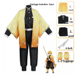 Unisex Demon Slayer Anime Cosplay animacinis filmas Kimetsu No Yaiba Kochou Shinobu Cosplay kostiumas suaugusiems vyrams ir moterims M beige