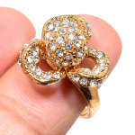 Cubic Zirconia Handmade Jewelry Ring Size 8 s9j57