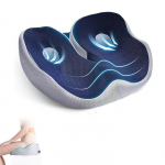 Coussin de si&egrave;ge orthop&eacute;dique - Coccyx - Mousse &agrave; m&eacute;moire de forme - Ergonomique - Anti-fatigue - Bleu mėlyna