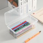 Itin didelės talpos plastikinė pie&scaron;tukų dėžutė, sukraunama permatoma skaidri pie&scaron;tukų dėžutė Biuro reikmenų laikymo organizatoriaus dėžutė geliniams ra&scaron;ikliams Trintukai Juostiniai ra&scaron;ikliai Pe Free Size balta
