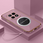 Xiaomi Redmi Note 14 Pro+ dėklas Redmi Note 14 Pro telefono dėklas Magnetinis pritraukimas Dengtas smūgiams atsparus silikoninis galinis dangtelis Case & Strap&Redmi Note 14 Pro 5G (Global)