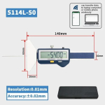 Shahe Skaitmeninis gylio matuoklis Slankmatis Protektoriaus gylio matuoklis Automobilio padangoms 0-25/0-50 mm Matuoklis Įrankis Gylio slankmatis LCD Padangų protektoriaus matuoklis gray