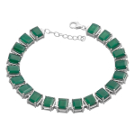 Sidabrinė apyrankė su natūraliu agatu 8,63 ct, gaminio svoris 16,44 g (2190943) 17-20cm smaragdas