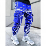 Hip Hop spausdinimo kelnės Vyri&scaron;kos kelnės Mados Streetwear sportiniai kelnės vyrams Bėgiotojai High Street Laisvos krovininės kelnės Vyrai M mėlyna