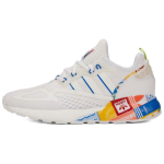 Adidas ZX 2K Boost Daugiaspalviai Logotipai Unisex Sportbačiai Balti Debesų Baltumo Mėlyni GX2718 36