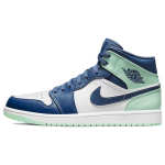 Air Jordan 1 Mid Mėlyni Mėtiniai Vyri&scaron;ki Sportbačiai Mystic-Navy Mėtiniai-Putų Balti 554724-413 47.5