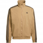 Adidas Originals dryžuota striukė su stovinčia apykakle, laisva, ilgomis rankovėmis, vyri&scaron;ka striukė, ruda JY1333 S