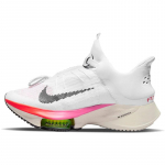 Nike Air Zoom Tempo Next% FlyEase Balti Rožiniai Moteri&scaron;ki Laisvalaikio Bėgimo Bateliai DJ5449-100 37.5