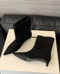 Auk&scaron;tos kokybės smailianosiai vintažiniai ankle boots, seksualūs ploni žemu kulnu, moteri&scaron;ki &scaron;ilti riterio stiliaus įsispiriami vakarėlio batai 35 juoda
