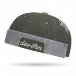Retro Embroidered Brimless Washed Melon Cap Adjustable