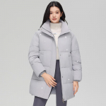 Žieminis moteri&scaron;kas medvilnės pamu&scaron;alu ilgas paltas, storas ir &scaron;iltas, laisvas ir universalus madingas paltas XXL pilka spalva