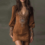 women's fashionable long-sleeved elegant dress L mėlyna