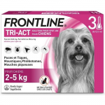 Frontline Tri-Act &scaron;uo - Blusų ir erkių antiparazitinis vaistas &scaron;uniui S - 5-10kg - 3 pipetės
