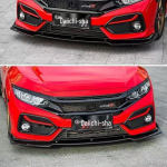 2021 m. &bdquo;Civic&ldquo; hečbeko priekinė lūpa: Trijų dalių buferio komplektas de&scaron;imtajai kartai Matte Black