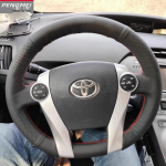 Originalus Toyota Prius odinis rankomis siūtas vairo užvalkalas (2-os/3-ios kartos) - Visasezoninis pilnos apsaugos transporto priemonės rankenos užvalkalas Default Option