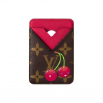 LOUIS VUITTON x Takashi Murakami Bendradarbiavimo Magnetinių Vy&scaron;nių Serijos Spausdintas Ra&scaron;tas Monogramos Dengtas Drobės Kortelių Laikiklis Moteri&scaron;kas Rudas Gift Set (Basic Set + Original Box&Bag) ruda