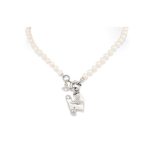 Vivienne Westwood Orietta Sagtis Perlamutro &Scaron;irdies Pakabukas Žalvaris Perlo Vėrinys Moteri&scaron;kas vėrinys 6301011B02P103P103 Box