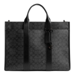 Coach Wesley 41 Logotipo Užtrauktuku Užsegamas Rankinis Krep&scaron;ys Unisex Rankinis Krep&scaron;ys Anglies Pilkumo CY772-CHR Basic Set (Bag+Dust Bag)