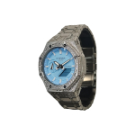 CASIO Vyri&scaron;kas skystųjų kristalų, analoginis dvigubo ekrano serijos mėlynas laikrodis GA-2100-2A2(Žiūrėti 3--) Regular Watch Box gray