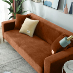 Aksominis Elastingas Sofos Užvalkalas L Formos Kampinės Sofos Užvalkalas Mink&scaron;to Audinio Sofos Dėklas Svetainei Armchair Protector 2 seat