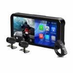 6,25 colio motociklo multimedijos grotuvas su belaidžiu &bdquo;CarPlay&ldquo; ir &bdquo;Android&ldquo; automobiliniu GPS navigacijos įra&scaron;ymo įrenginiu, atspariu vandeniui, IP67 ekranu juoda