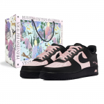Nike Air Force 1 Romanti&scaron;kas vy&scaron;nių žiedų padengimas Atsparus dilimui Žemi sportbačiai riedlentei Moteri&scaron;ki Juodi Rožiniai DH2920-001(Team598-BOX) 35.5