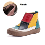 Natūralios odos batai Moteri&scaron;ki Storas padas Plu&scaron;iniai batai Žieminiai &Scaron;ilti Ankle Boots Moteri&scaron;ki Rudeninis Užtrauktukas Trumpas Chelsea Batai Boho Batai 41 black