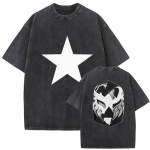 Vintažiniai plauti Kanye West Ye Bully albumo 2026 m. grafiniai mar&scaron;kinėliai vyrams Hip Hop Oversized mados medvilniniai mar&scaron;kinėliai Unisex Streetwear S black