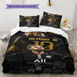Neymar Jr Brazilijos ra&scaron;to patalynės komplektas Antklodės užvalkalas Pagalvės užvalkalas Namų dekoras Dovana (1 * antklodės užvalkalas + 2 * pagalvės užvalkalai, be &scaron;erdies) 135x200cm white