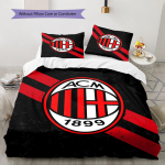 AC Milan Ra&scaron;to Lovatiesė, Antklodės Komplektas Antklodės Užvalkalas Pagalvės Užvalkalas Namų Gimtadienio Dovana(1 * antklodės užvalkalas + 2 * pagalvės užvalkalai, be &scaron;erdies) 155x200cm