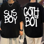 Reperis Lil Peep Sus Boy Print Mar&scaron;kinėliai Trend Hip Hop trumpomis rankovėmis mar&scaron;kinėliai Vasaros High Street Fashion Oversized mar&scaron;kinėliai Unisex