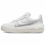 Nike Air Force 1 PLT.AF.ORM Balti Metalinio Sidabro Moteri&scaron;ki Sportbačiai Summit-White Sail Wolf-Grey DJ9946-101 38.5