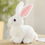 25/40 CM imitacinis mielas baltas pilkas chaki pliu&scaron;inis triu&scaron;io kailis Realisti&scaron;kas gyvūno Velykų zuikio imitacinis triu&scaron;io žaislo modelis 25CM