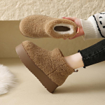 Madingi moteri&scaron;ki stori sniego batai Žiemos nauji apvalianosės zom&scaron;iniai aulai Pa&scaron;iltinti &scaron;ilti Neslidūs Atsparūs dėvėjimuisi Trumpi batai 35 ruda