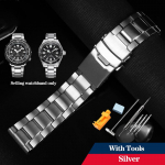 VIENAS 22 mm vientas nerūdijančio plieno laikrodžio apyrankė SEIKO SRPC63J1 SNE498 SNE533 laikrodžiui Su įrankiais SNE537 SNE518 Metalinė apyrankėMN 22mm sidabras