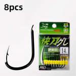 8 vnt. Rinkiniai Žvejybiniai Kabliukai su At&scaron;akėlėmis Žvejybiniai Kabliukai Didelio Stiprumo Volframo Plieno Kabliukai Žvejybos Reikmenys Size3&8pcs