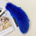 Madinga Big Fox Tail raktų pakabuko krep&scaron;ys Raktų pakabukas Pūkuotas papuo&scaron;imas about 40cm mėlyna