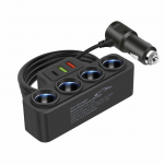 120 W automobilinio įkroviklio adapteris 7 prievadas QC3.0+PD Ci-garette žiebtuvėlio lizdas 12V/24V automobilio maitinimo konvertavimo ki&scaron;tukas greito įkrovimo adapteris telefonui juoda