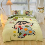 Mielas Crayon Shin chan, Mikropluo&scaron;to patalynės komplektai, Vaikų lovos antklodės užvalkalas su užtrauktuku Kambario dekoras Antklodės užvalkalas paaugliams suaugusiems 90x200cm