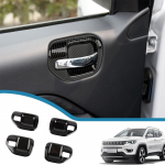 Automobilio vidinių durų rankenėlių dubenėlių dekoratyvinės lipdukų apdailos rėmeliai Jeep Compass 2010-2016 m. Automobilio interjero formavimo detalės Priedai Chrome