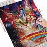Deimantinė tapyba Katė deimantinė siuvinėjimas Gyvūnų deimantų mozaika Viso i&scaron;dėstymo Kalnų kri&scaron;tolas 20X30CM