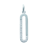 Les Tr&eacute;sors De Lily [I9765] - Pendentif Argent 'D&eacute;esse' blanc argent&eacute; (rhodi&eacute;) - 32x7 mm